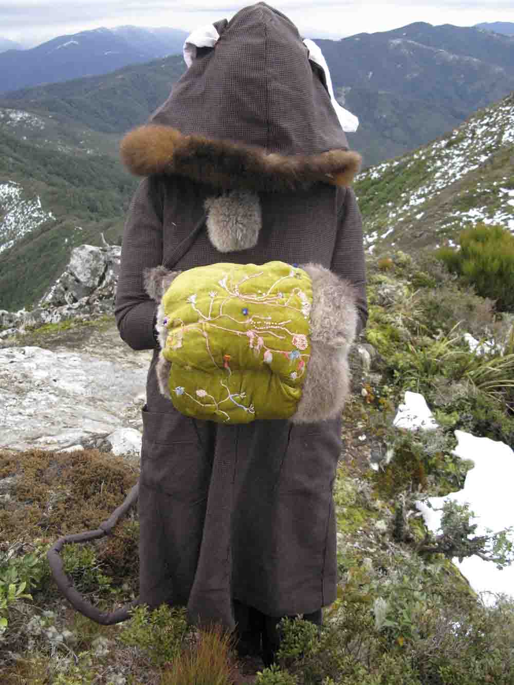 Hooded Dress with Tail